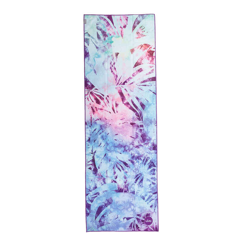 GRIP² Yoga Towel Art Collection, Arctic Leaves, blau-batik Media 1