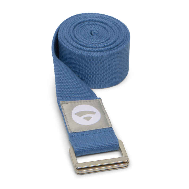 PADMA Yogagurt Baumwolle mit Schiebeschnalle Edelstahl matt, Moonlight Blue
