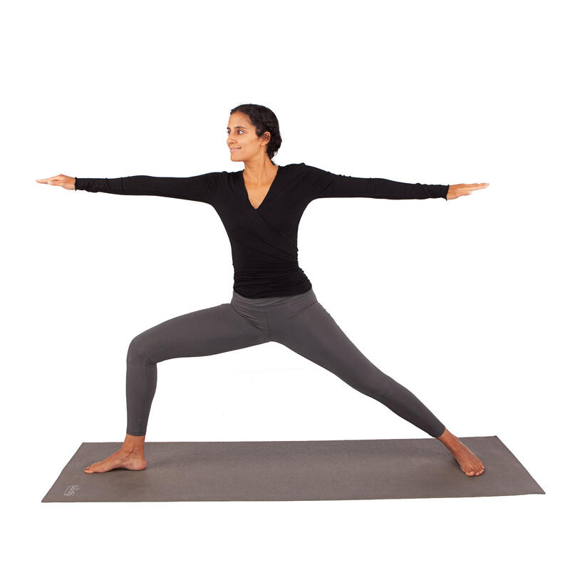 Yamadhi Basic Yoga Leggings Crossed Waist, Bio-Baumwolle, Anthrazit(Dark Shadow)