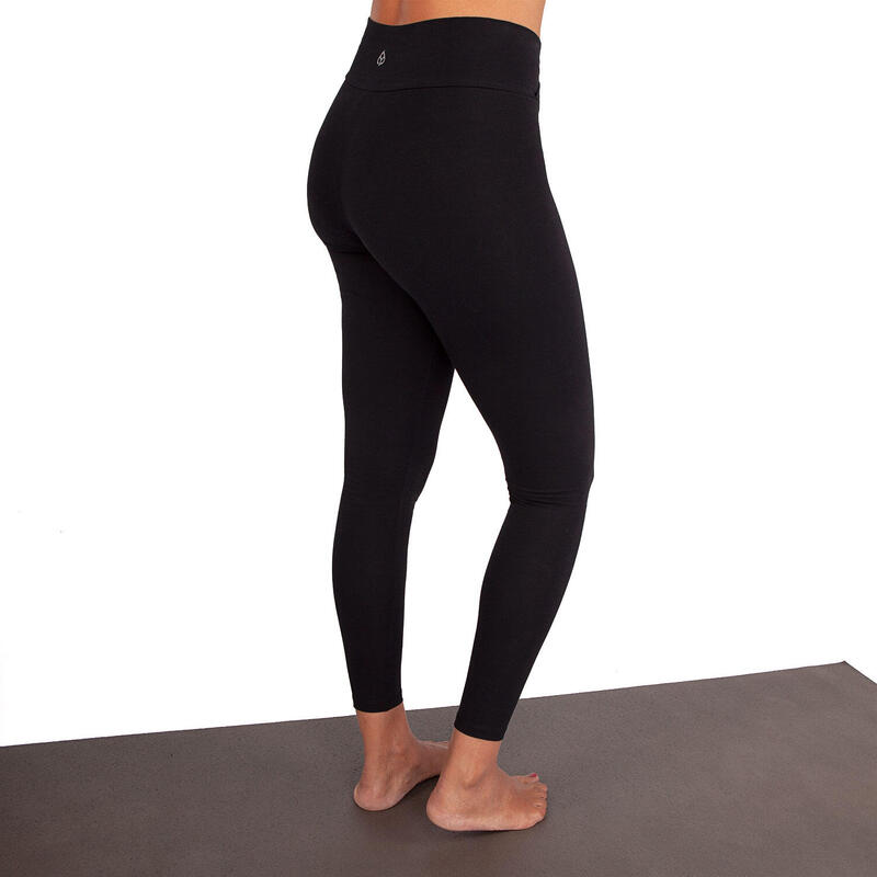 Yamadhi Basic Yoga Leggings Crossed Waist, Bio-Baumwolle, Schwarz