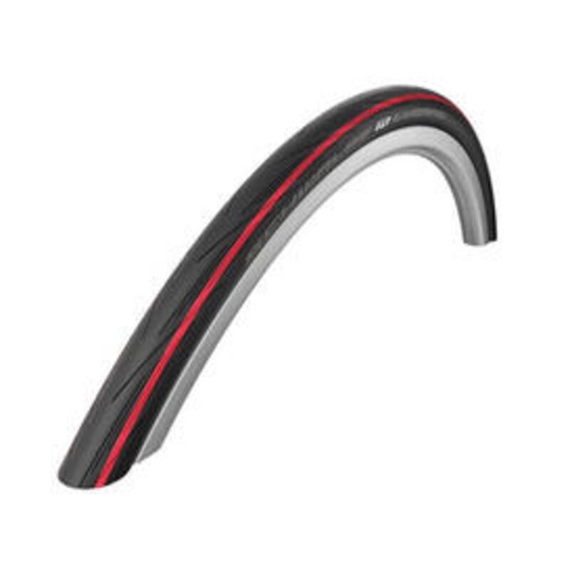 Pneu route 700 x 25 Schwalbe lugano2 noir/rouge tr (25-622)