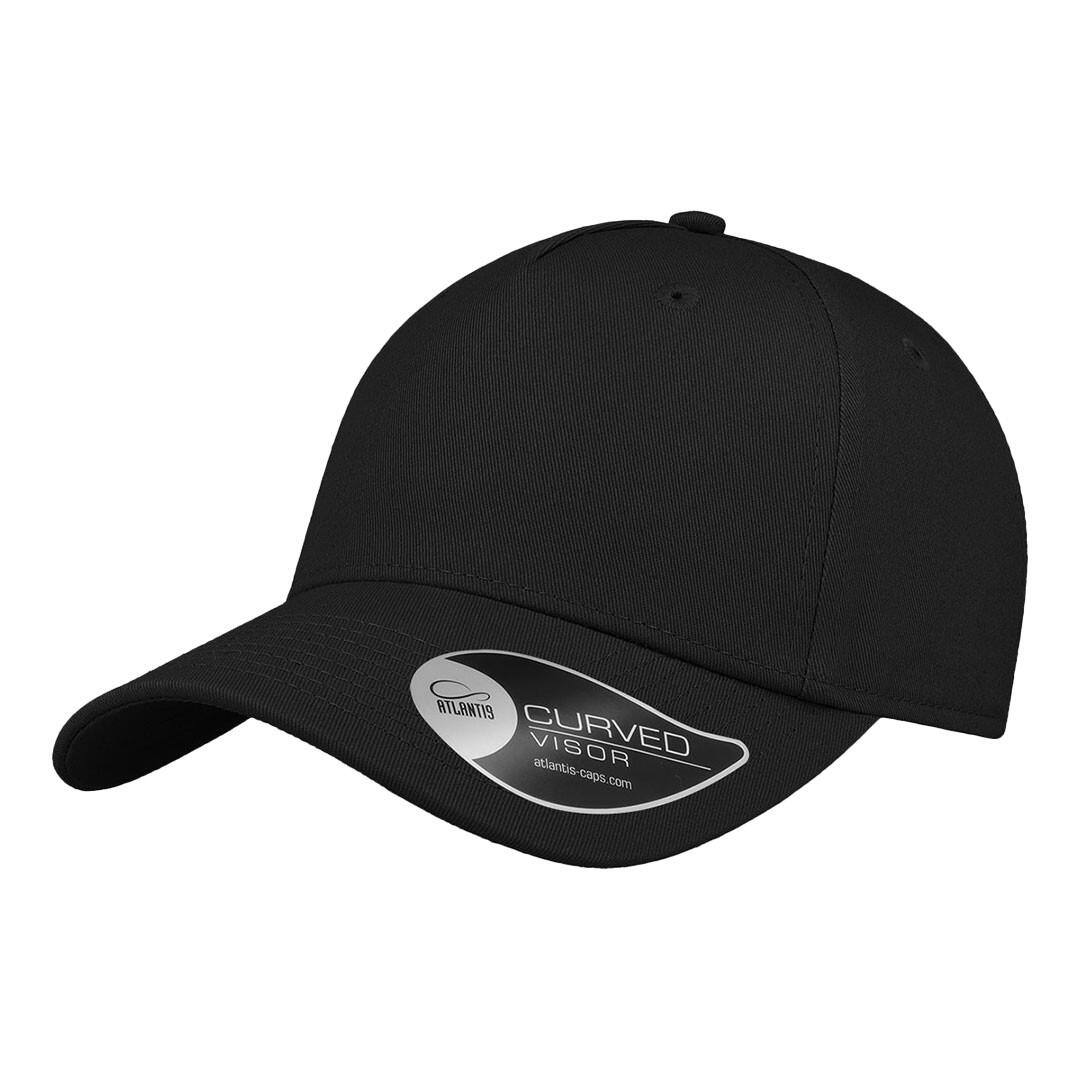 5 Panel Structured Cap (Black) 1/3