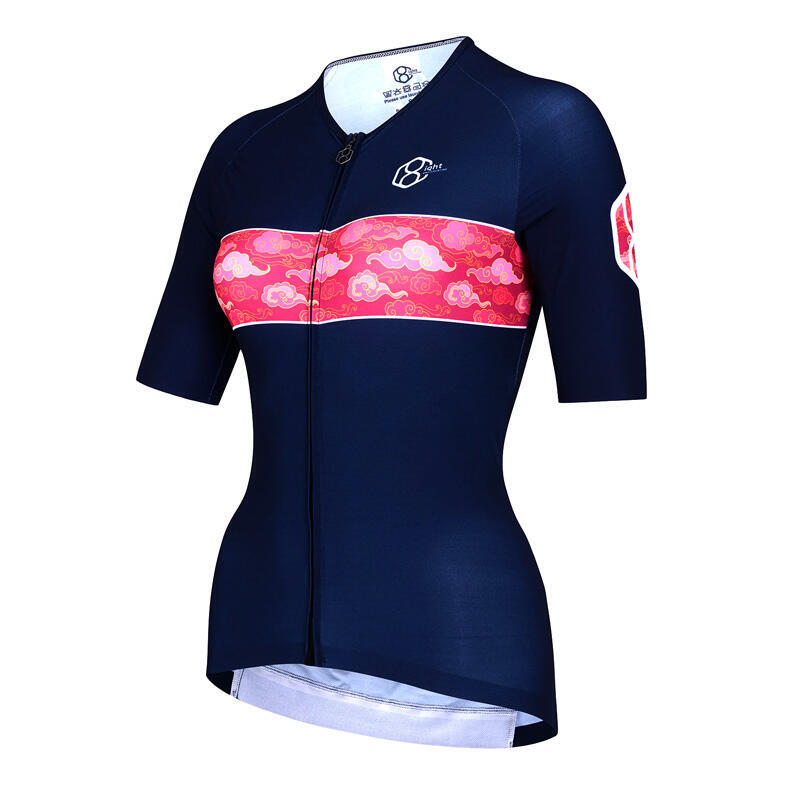 Maillot velo, manches courtes pour femmes blue 8andCounting