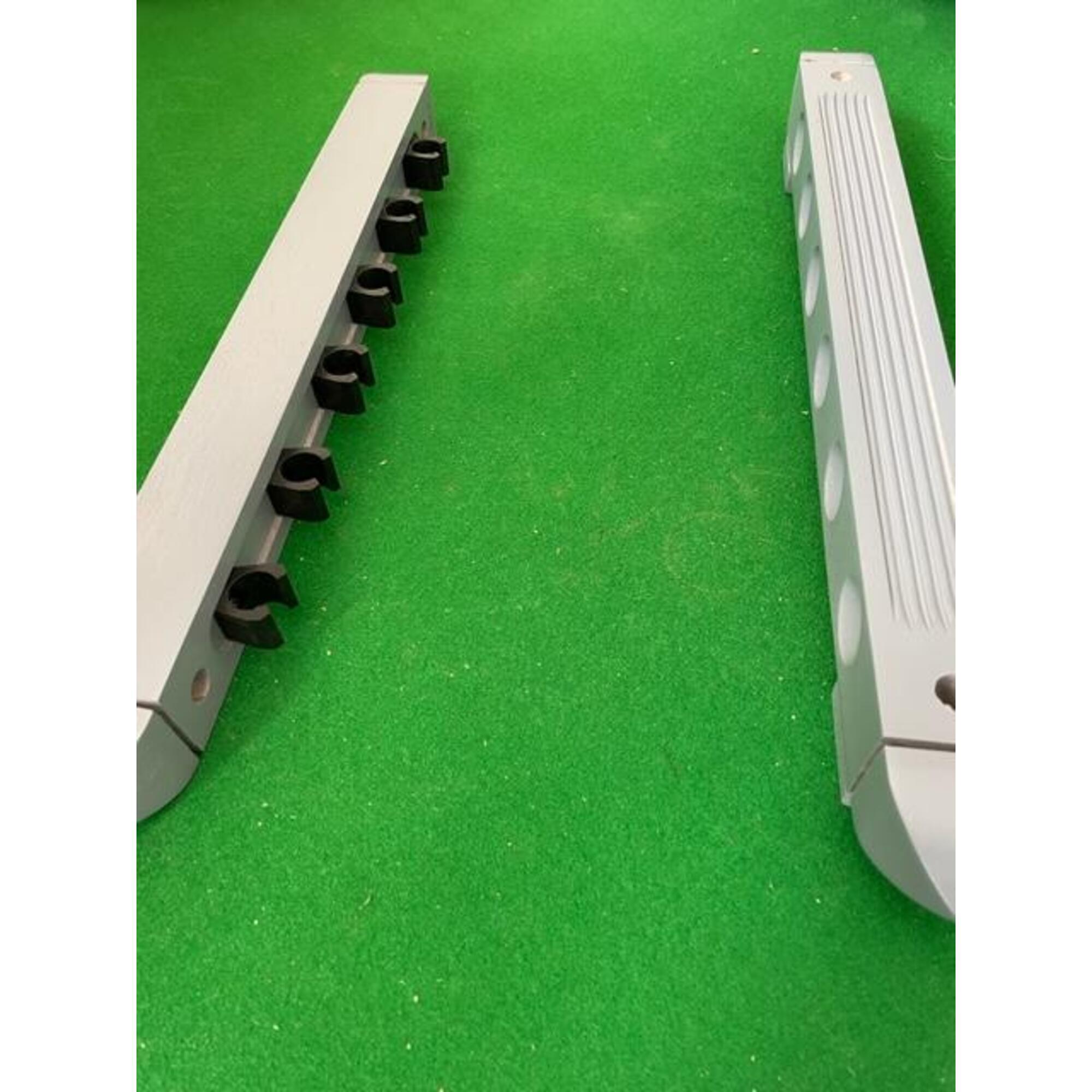 6 CUE SNOOKER/POOL WOODEN CUE RACK - GREY 1/3