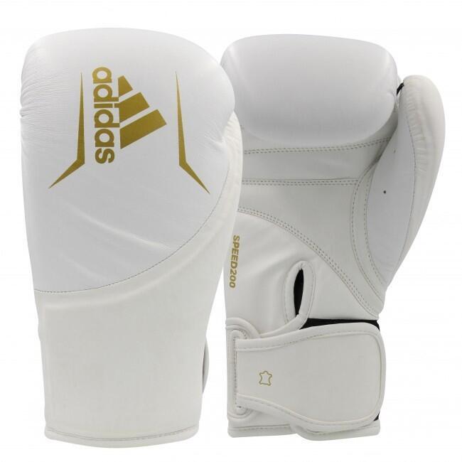 Guantes de Boxeo Speed 200 (Kick) - Blanco/Oro