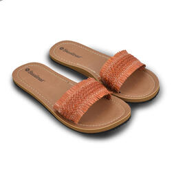 Sandales pour femmes Brasileras de couleur orange avec semelle en caoutchouc