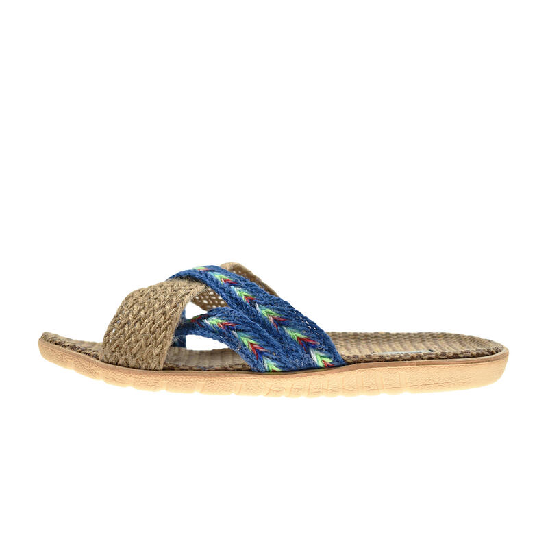 Sandales pour femmes Brasileras de couleur bleu avec semelle en caoutchouc