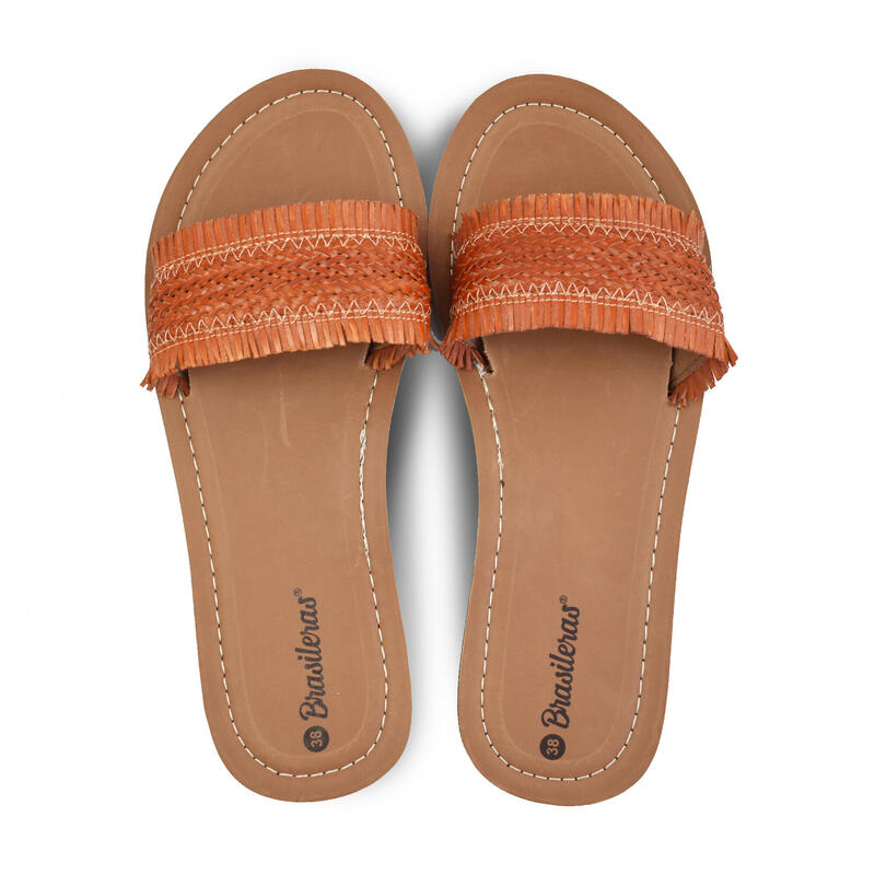 BRASILERAS Damen-Sandale in orange mit Gummisohle