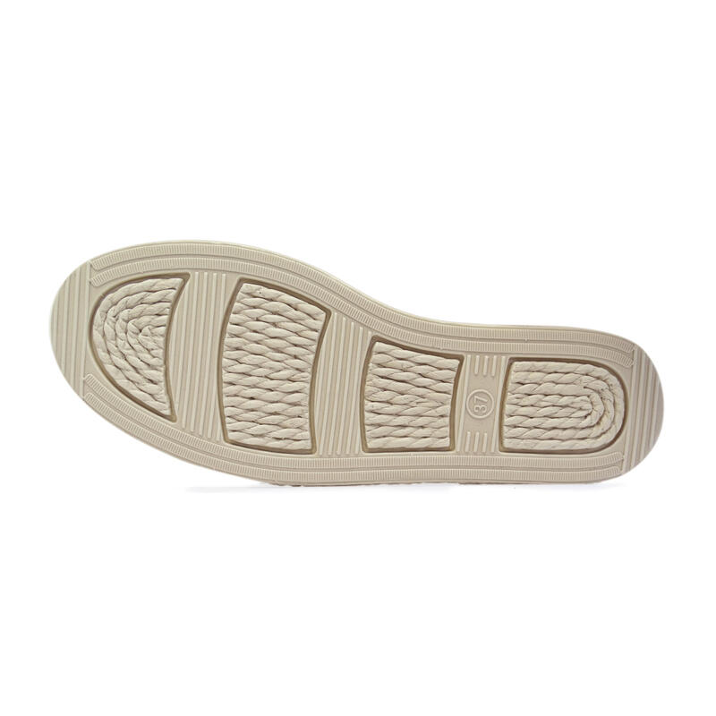 Sandales pour femmes Brasileras de couleur beige avec semelle en caoutchouc