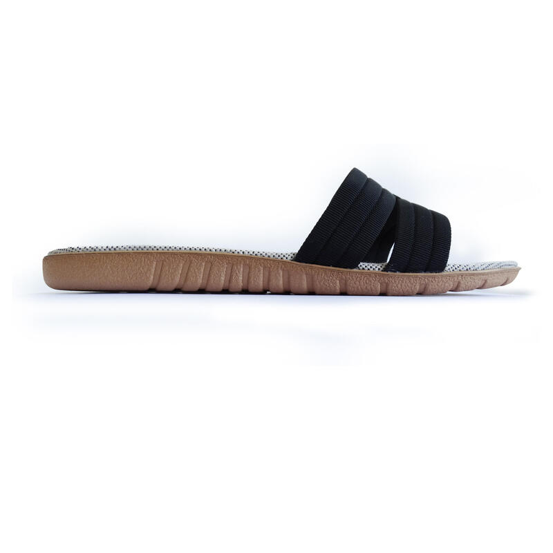 Sandales pour femmes Brasileras de couleur noir avec semelle en caoutchouc