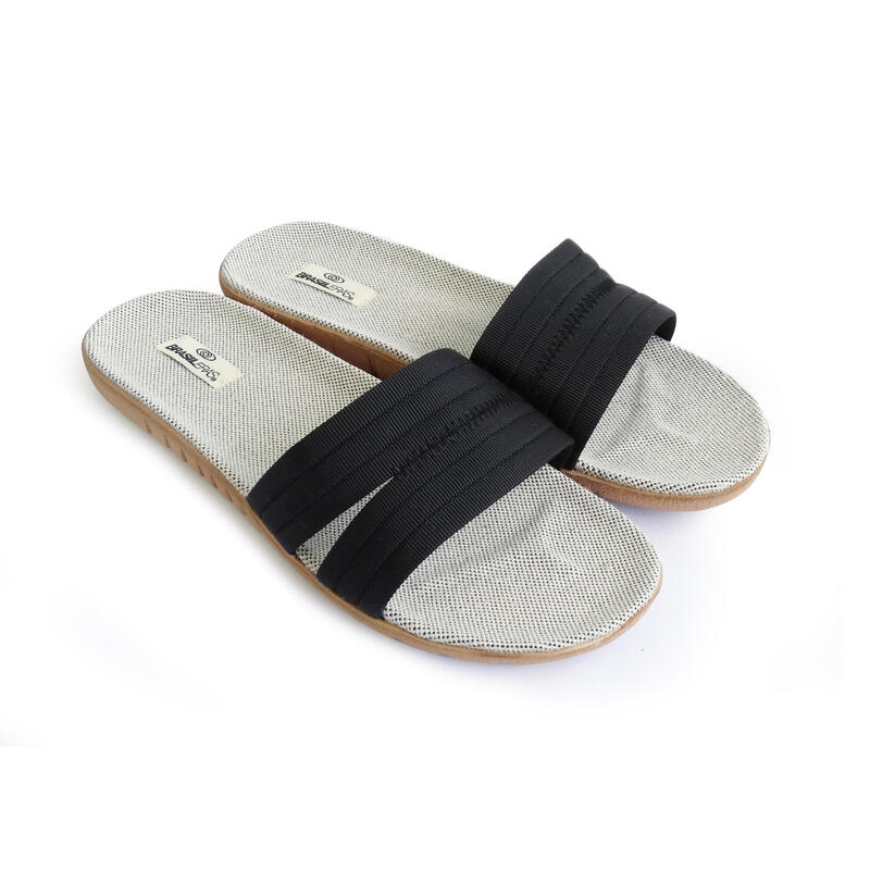 Sandales pour femmes Brasileras de couleur noir avec semelle en caoutchouc