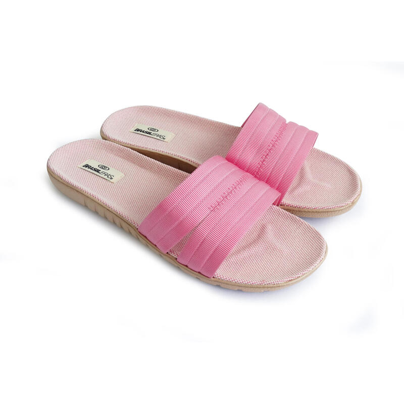 Sandales pour femmes Brasileras de couleur rose avec semelle en caoutchouc
