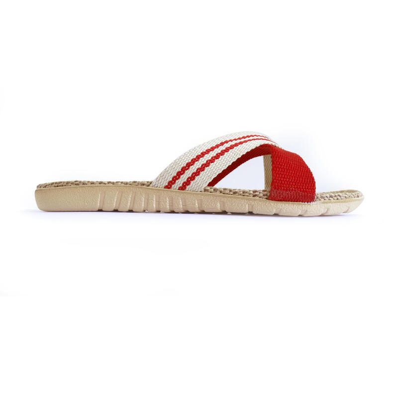 Sandales pour femmes Brasileras de couleur rouge avec semelle en caoutchouc