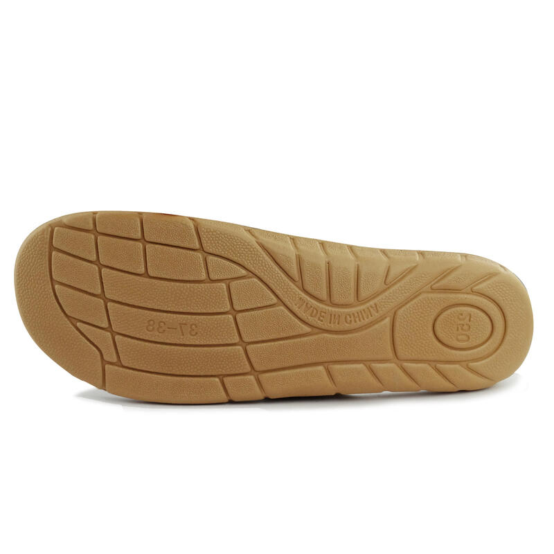 Sandales pour femmes Brasileras de couleur marron avec semelle en caoutchouc