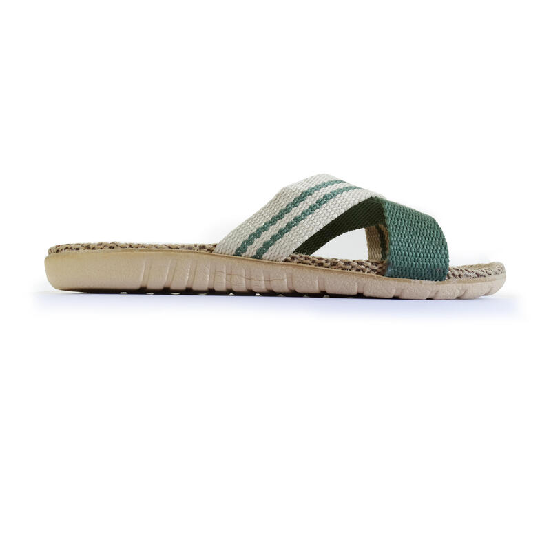 Sandales pour femmes Brasileras de couleur vert avec semelle en caoutchouc