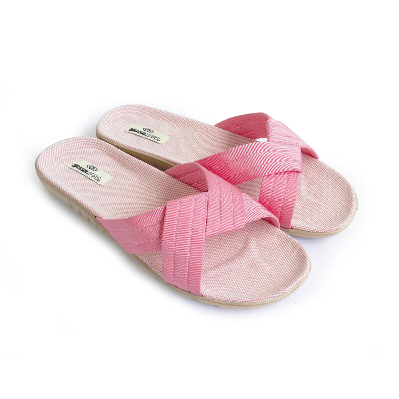 Sandales pour femmes Brasileras de couleur rose avec semelle en caoutchouc