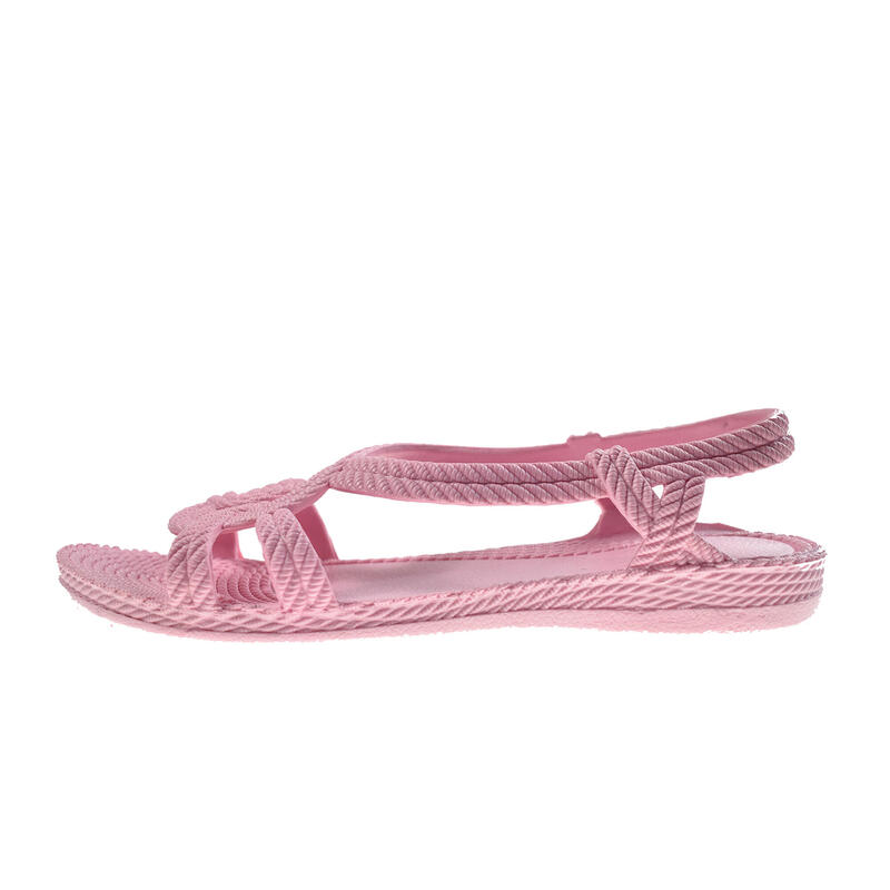 Unisex strandslippers in roze met rubberen zolen