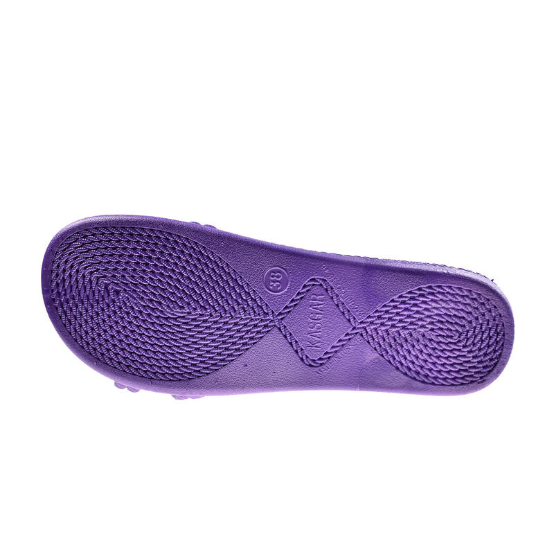 Unisex strandslippers in lila kleur met rubberen zolen