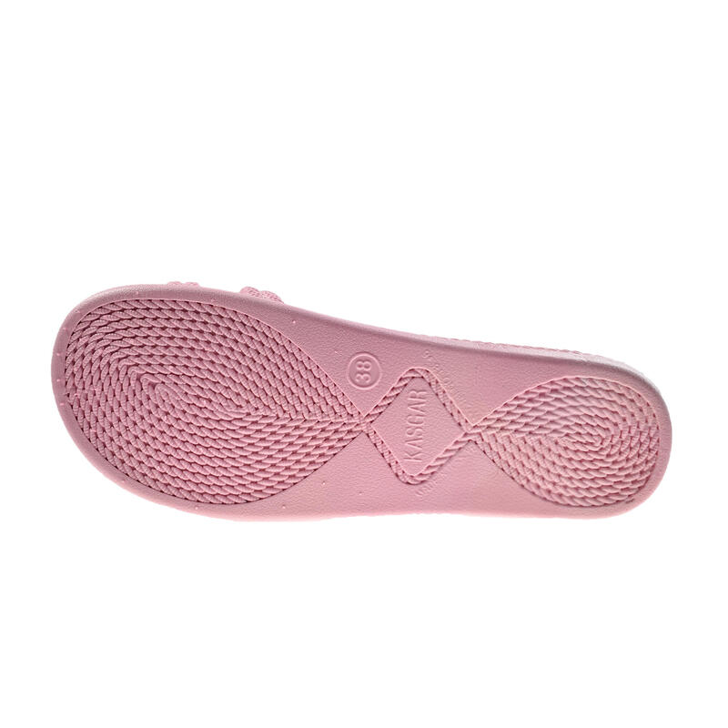 Unisex strandslippers in roze met rubberen zolen