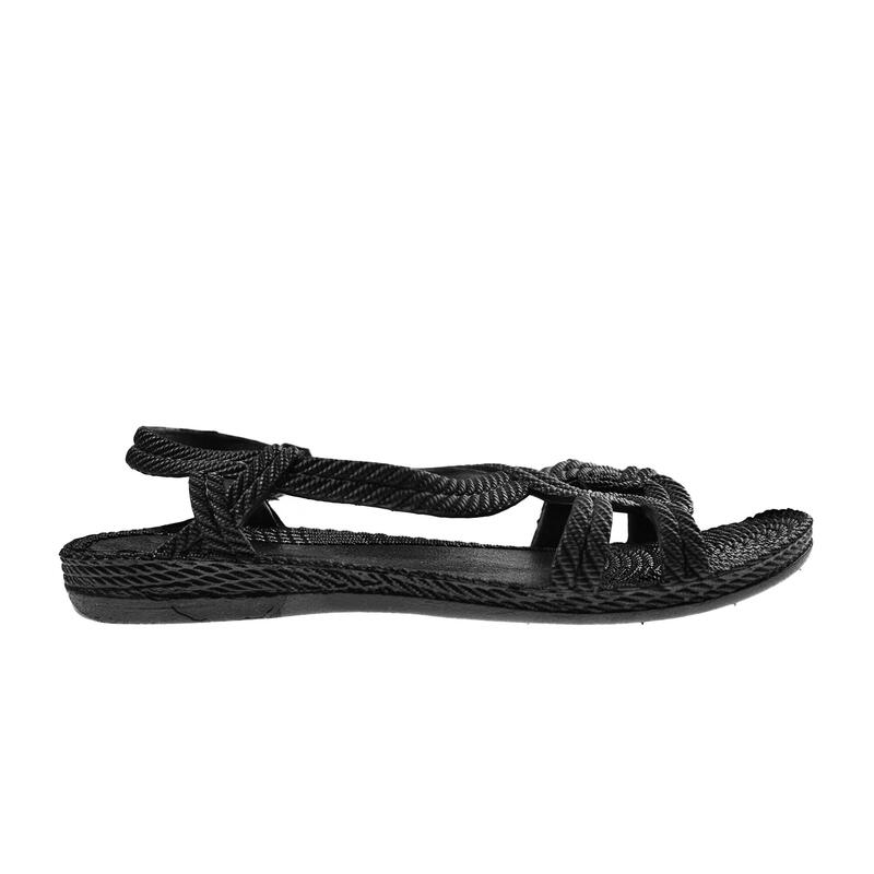 Infradito da spiaggia unisex di colore nero con suola in gomma