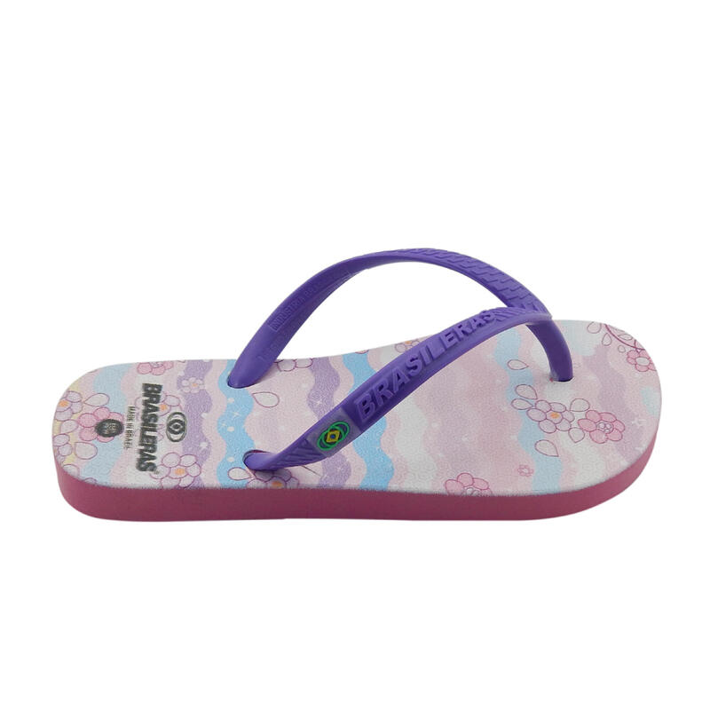 Kinder-Strand-Flip-Flops BRASILERAS türkis Farbe Gummisohle