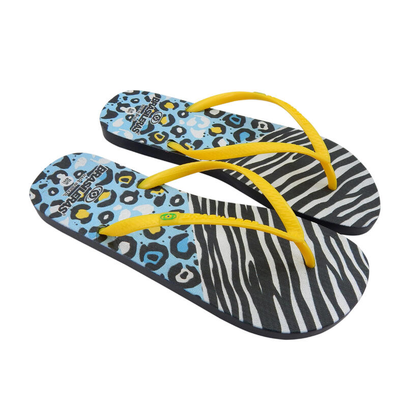 BRASILERAS Damen Strand Flip Flop in gelb mit Gummisohle