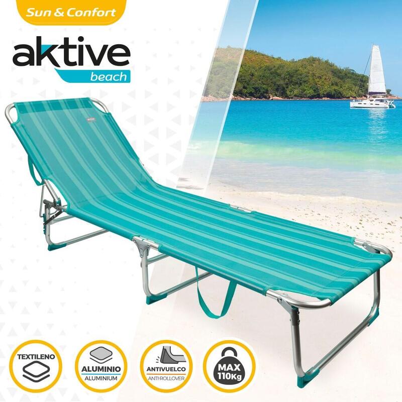 Tumbona plegable de aluminio 3 posiciones Aktive Beach