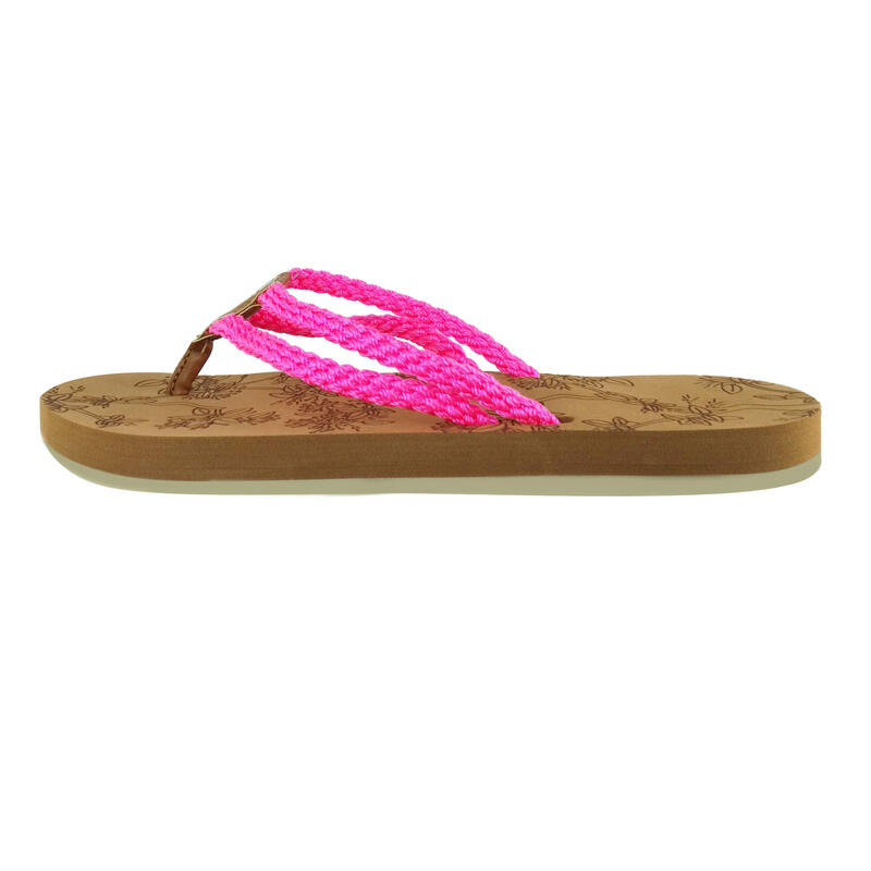 Tongs pour femmes Brasileras de couleur fushia avec semelle en caoutchouc