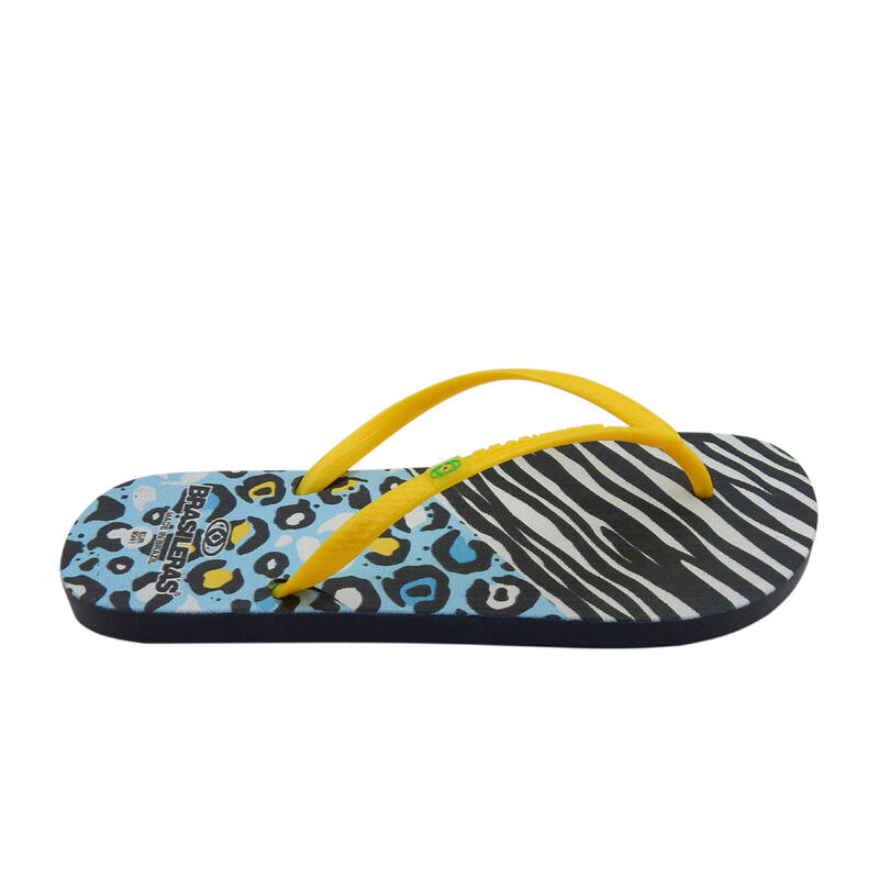 Strandslippers vrouwen Brasileras gele rubberzolen