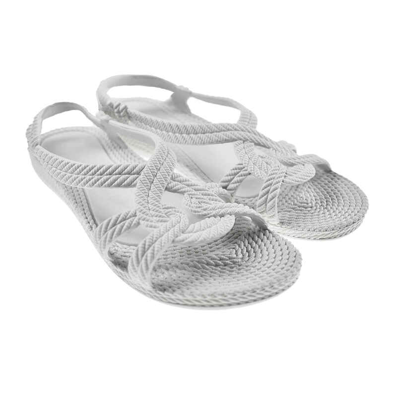 Unisex-Strand-Flip-Flops in Weiß mit Gummisohle
