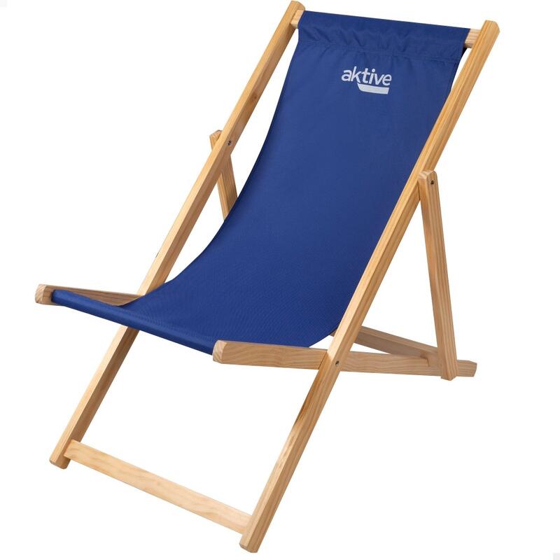 Cadeira de praia dobrável de madeira Aktive