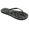 Strandslippers voor dames in zwart met rubberen zolen