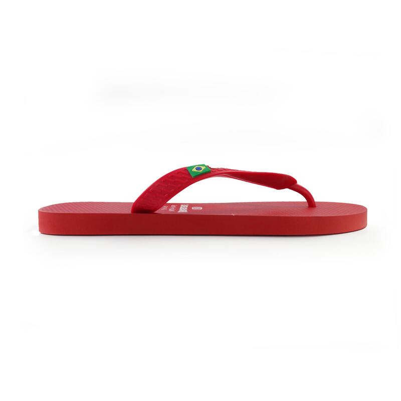 Tongs pour hommes Brasileras de couleur rouge avec semelle en caoutchouc