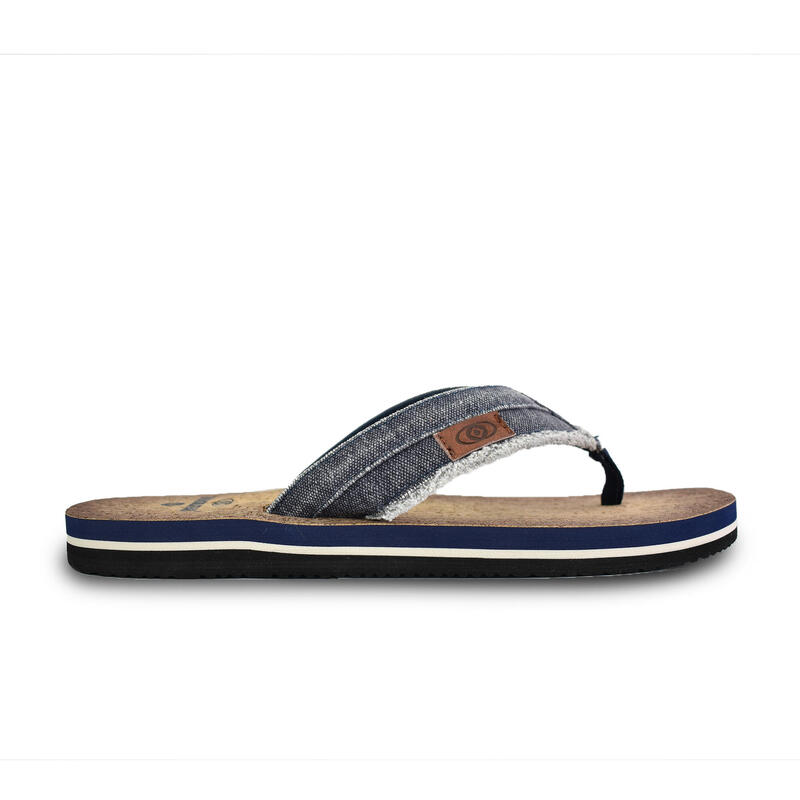 Herenstrandslippers Brasileras blauwe rubberen zolen