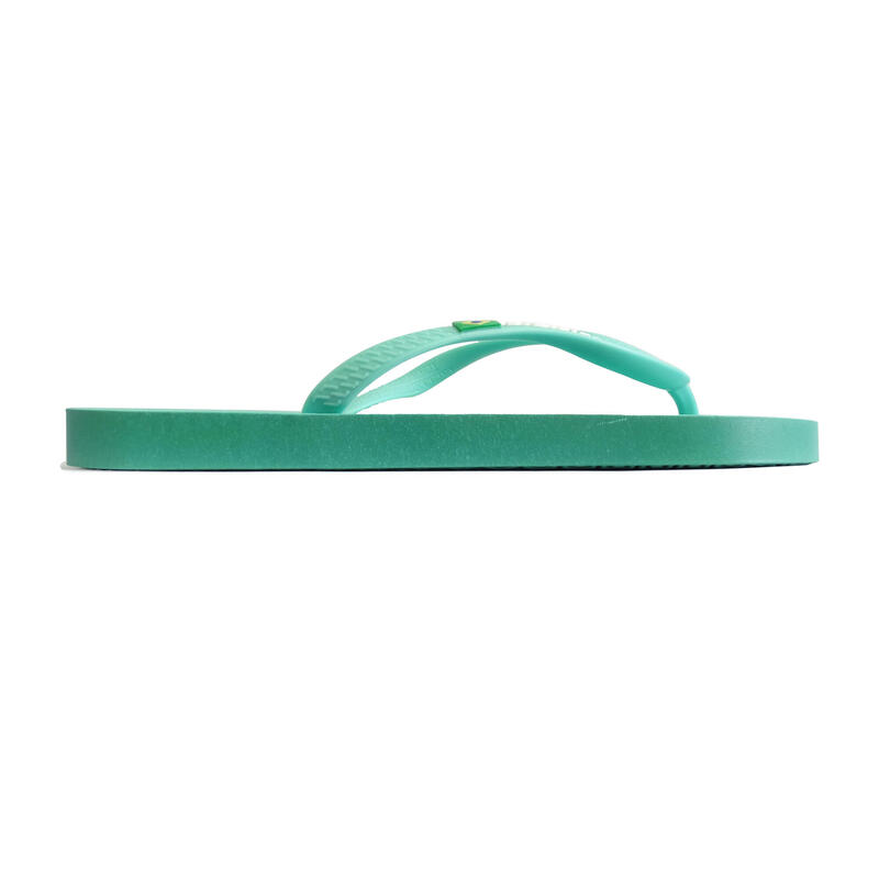 Tongs pour femmes Brasileras de couleur vert eau avec semelle en caoutchouc