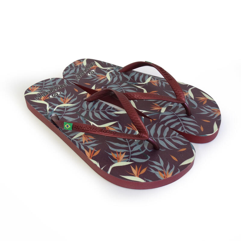 Brasileras teenslippers voor dames in rood met rubberen zolen