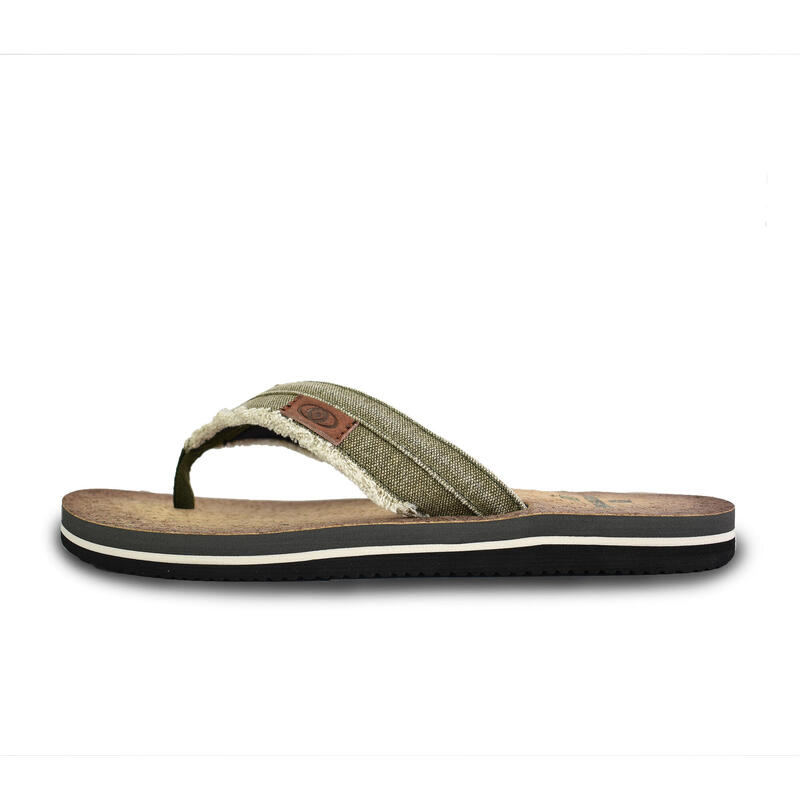 Herren Strand Flip Flops BRASILERAS in grüner Farbe Gummisohle