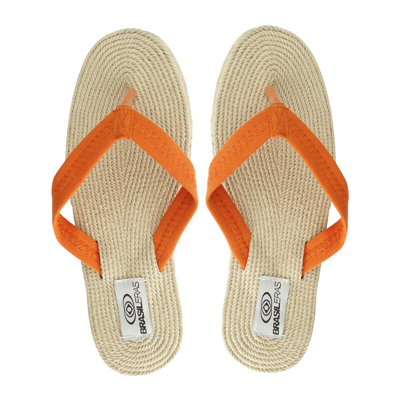 BRASILERAS Damen Flip-Flops für den Strand in Orange mit Gummisohle