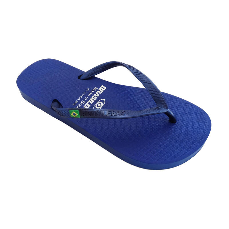 Strandslippers dames Brasileras blauwe rubberzolen