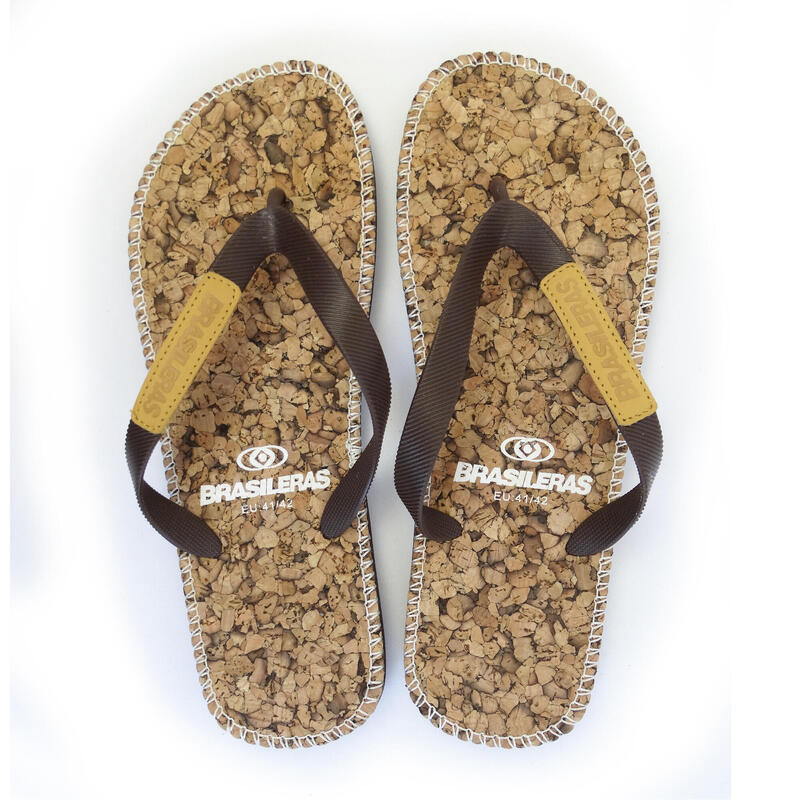 Espadrillas marroni da uomo con suola in gomma