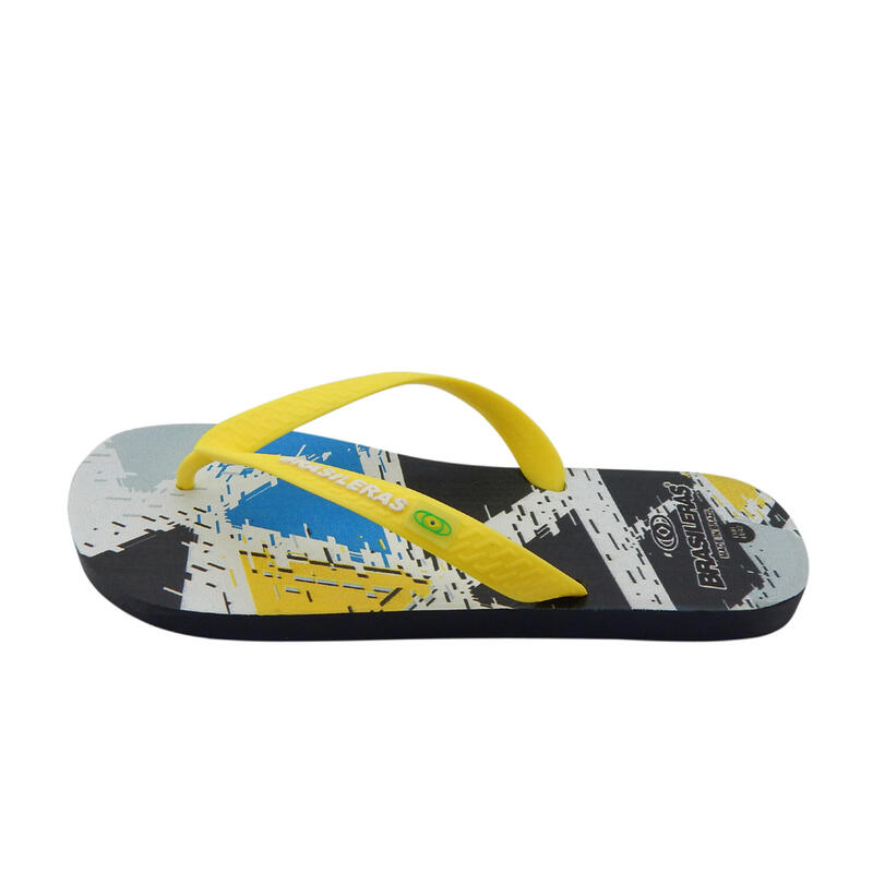 Herenslippers Brazileras gele rubberen zool