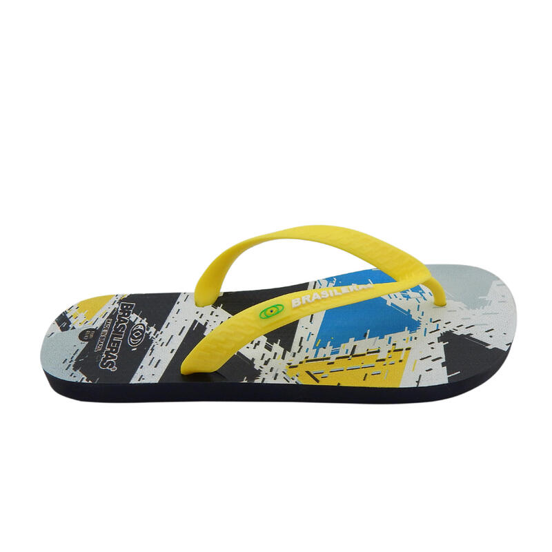 Herren Strand Flip Flops BRASILERAS in gelb mit Gummisohle