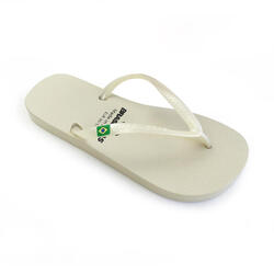 Strandslippers voor dames in zilver met rubberen zolen