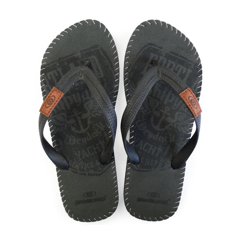 Chanclas Playa Hombre Brasileras Dedo Negro suela goma Antideslizante