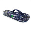 Herenslippers Brasileras blauw met rubberen zool