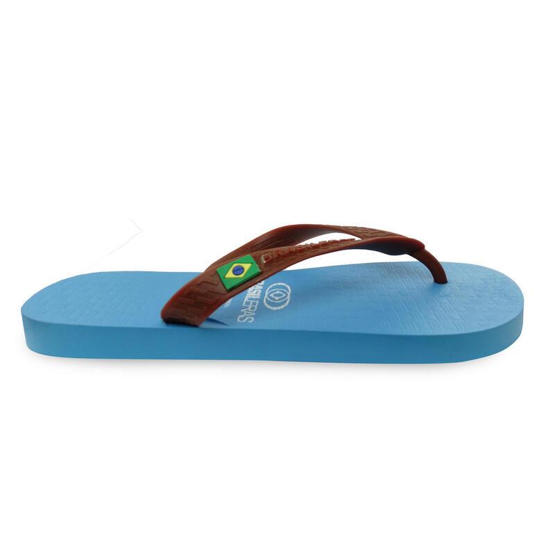 Strand-Flip-Flops unisex Brasileras Flip-Flops hellblau und braun