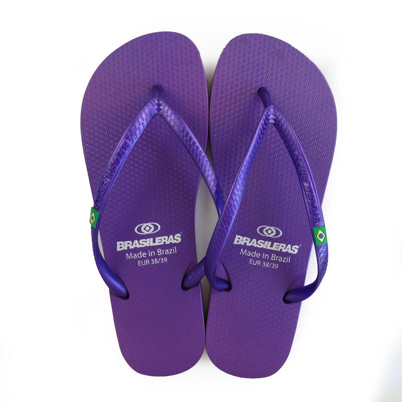 Strandslippers voor dames in lila kleur met rubberen zolen