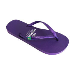 Strandslippers voor dames in lila kleur met rubberen zolen