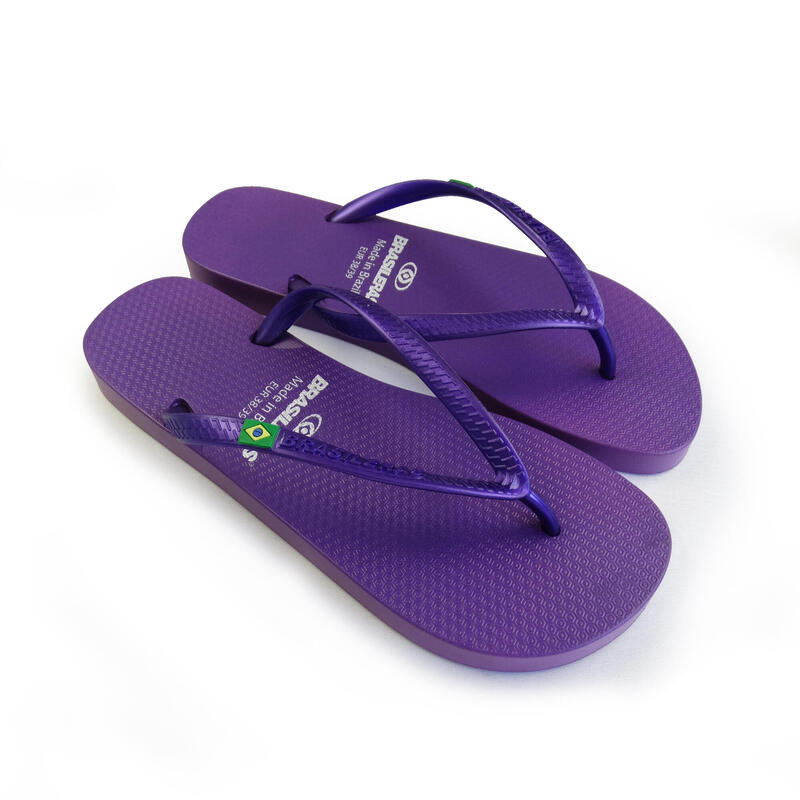 Strandslippers voor dames in lila kleur met rubberen zolen