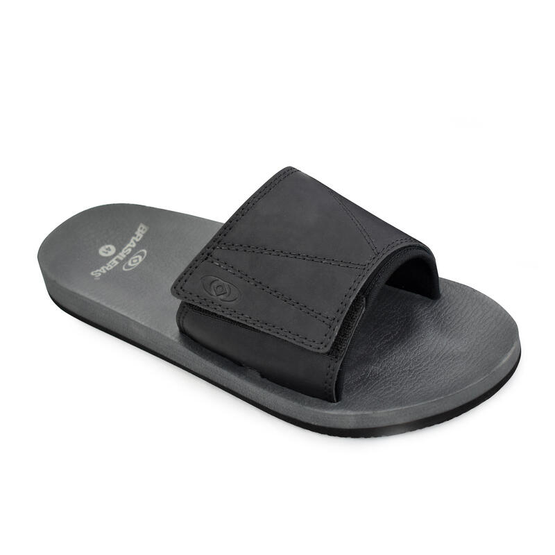 Herren Strand Flip Flops BRASILERAS in schwarz mit Gummisohle